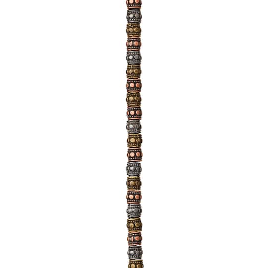 12 Pack: Multicolor Metallic Dotted Rondelle Beads, 4mm by Bead Landing™